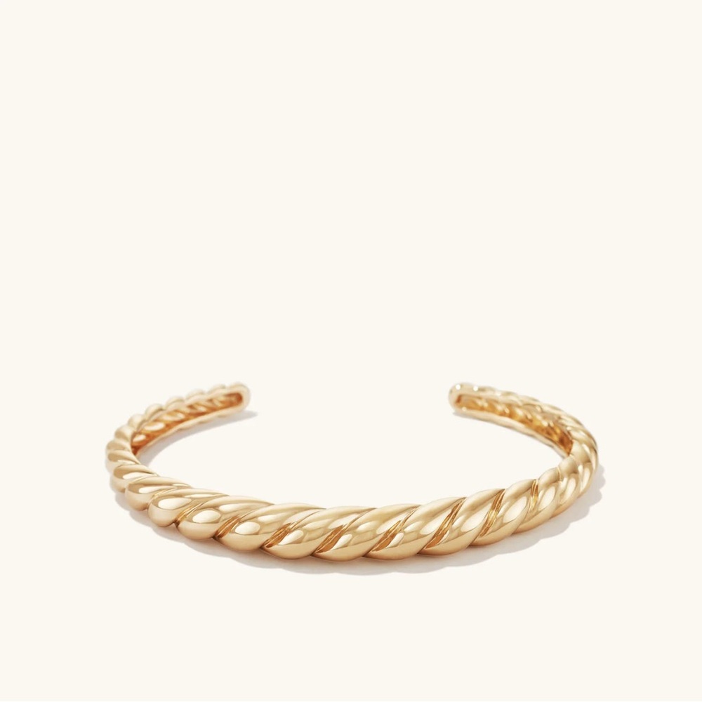 Mejuri Gold Croissant Dome Bracelet Bangle